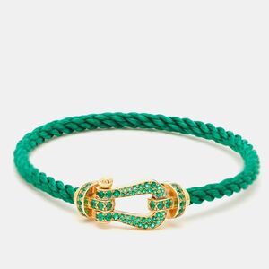 Fred Force 10 Emerald 18K Yellow Gold Green Cable Large Model Bracelet 19
